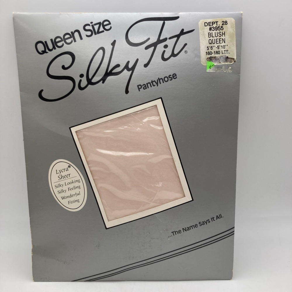 Silky Fit Pantyhose Blush Pink Lycra Sheer  Queen Size New Package Made In USA